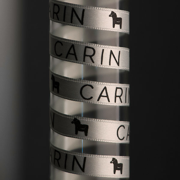 nastro personalizzato doppio raso 10mm con bordino in superficie con stampa serigrafica