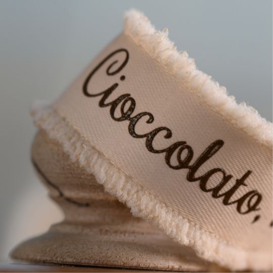 nastro personalizzato graceful bordo sfrangiato stampa serigrafica