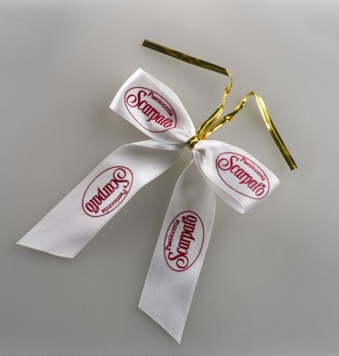 Fiocco Doppio Raso personalizzato con twist oro