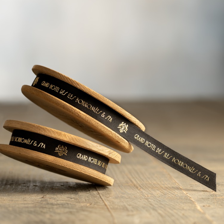 Nastro cotone personalizzato con lamina oro